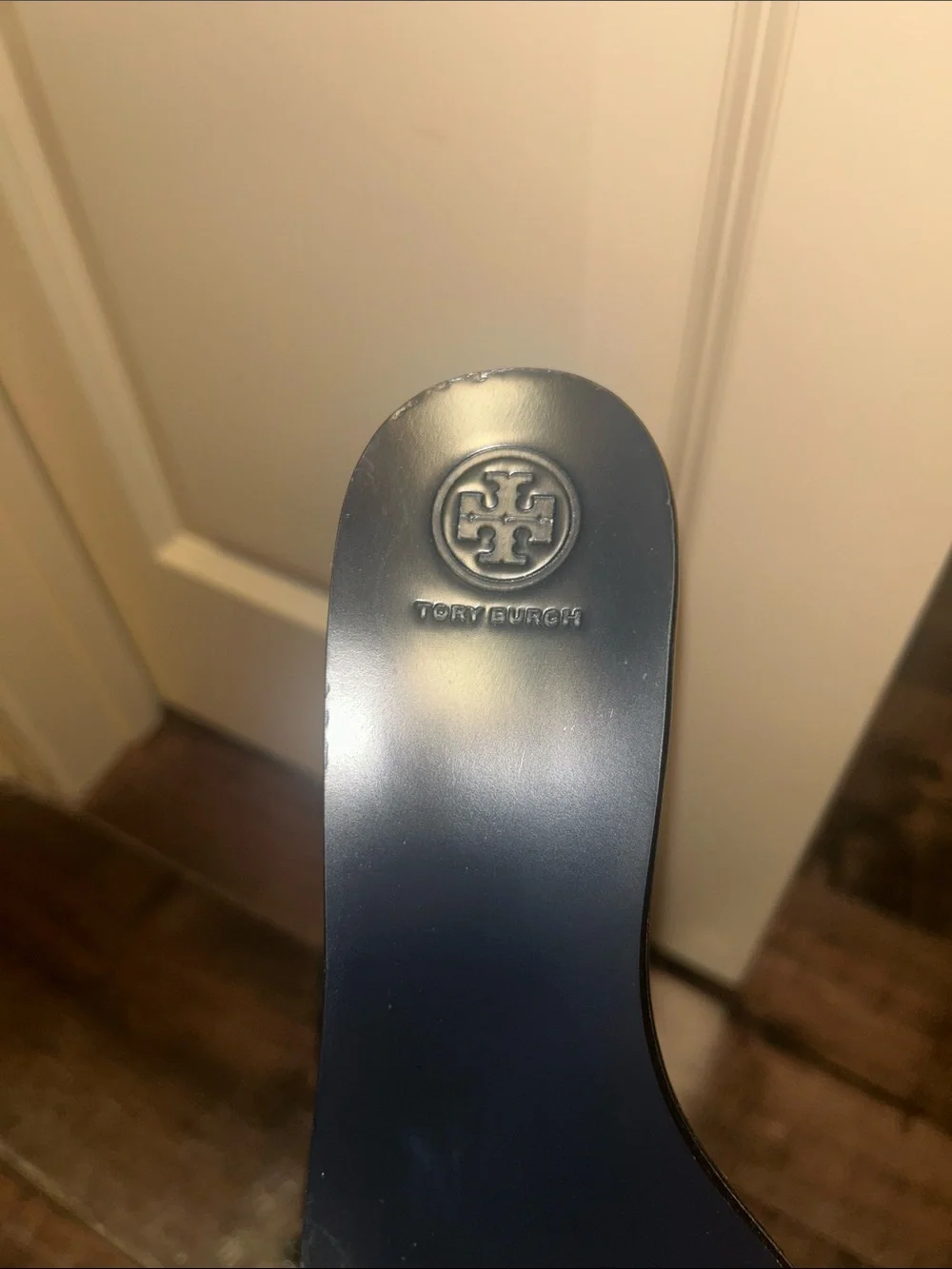 Tory Burch Embellished Blue Slide Sandal with Crystal Accent